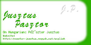 jusztus pasztor business card
